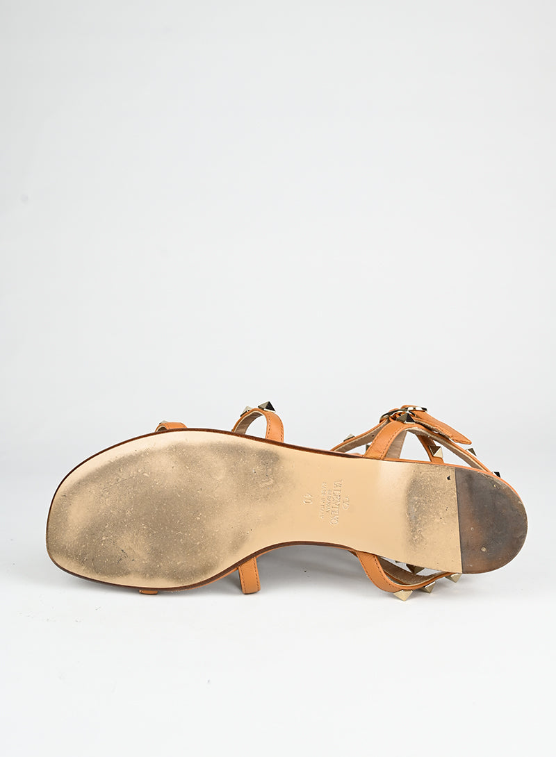 Valentino Beige Leather Gladiator Sandals Size 40 - Stylish & Comfortable for Summer Outings, Beach Trips & Casual Wear