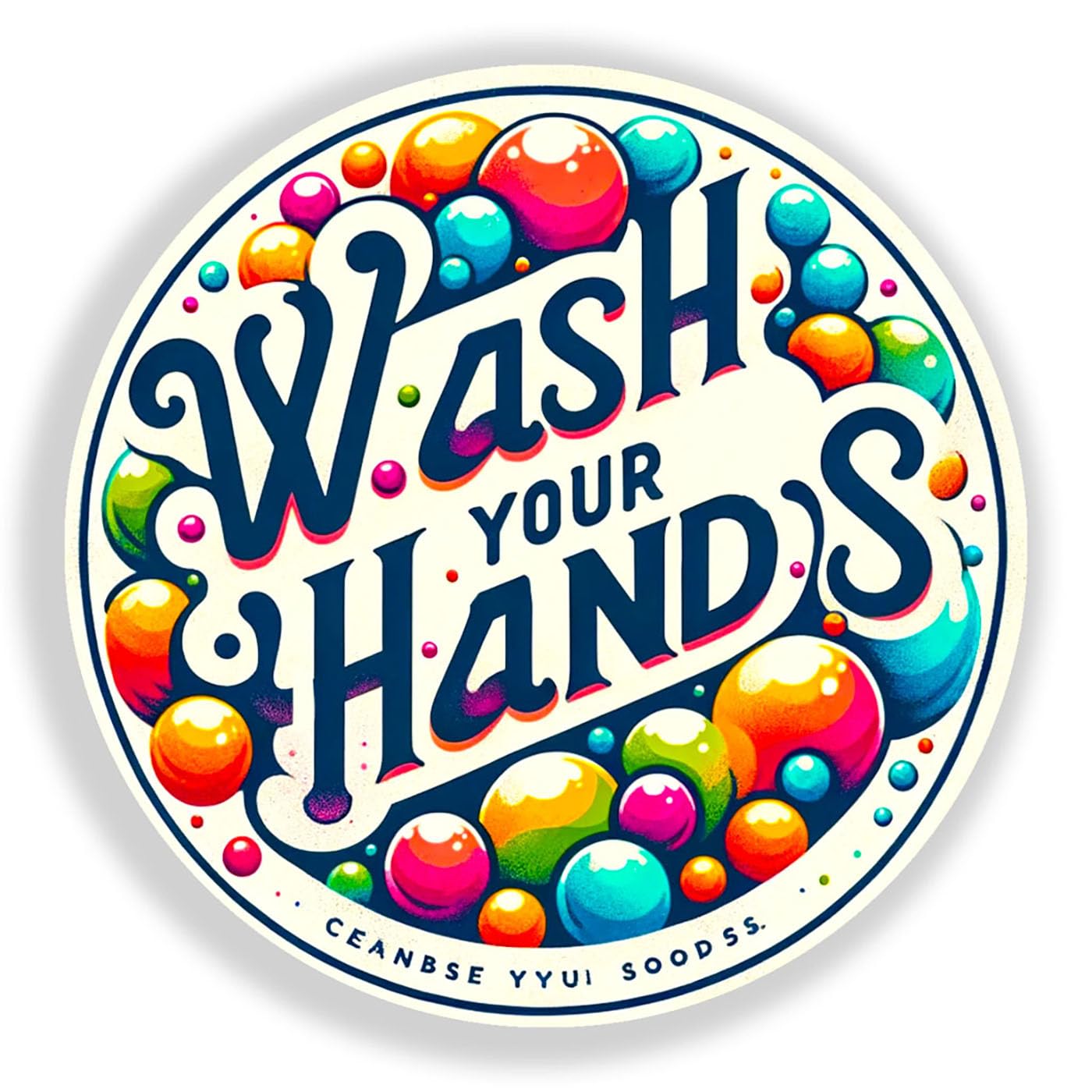 Custom Hand Washing Stickers for Business - Personalized Wash Your Hands Labels (100 Pack, 2x2 Inch) - Perfect for Restaurants, Offices & Public Spaces