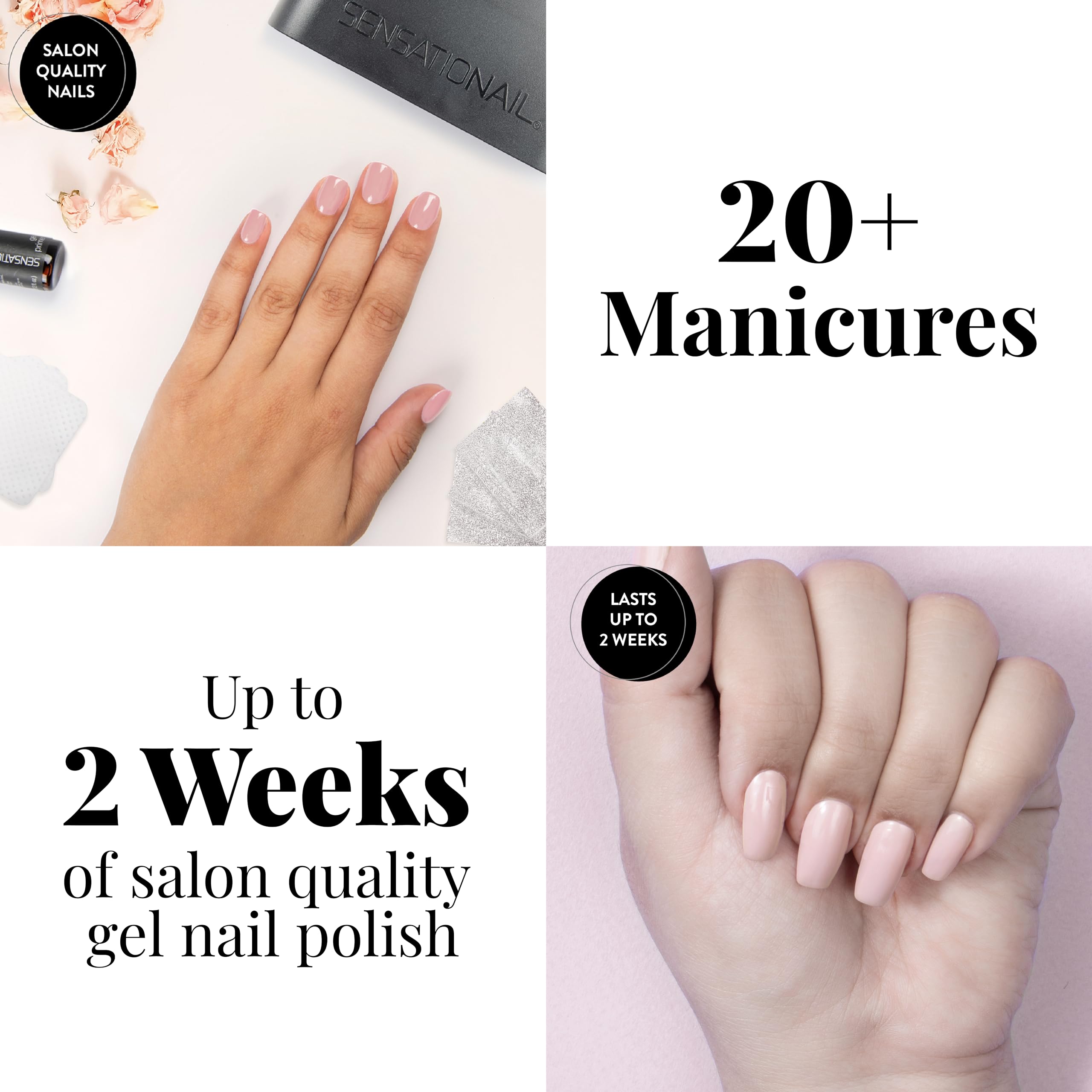 Sensationail Complete Gel Nail Polish Starter Kit with UV Lamp - Salon Quality Manicure Set Includes Primer, Base Coat, Top Coat, Cleanser, White/Black/Pink Gel Polish - Perfect for DIY Nails at Home, Salon Professionals & Nail Art Enthusiasts