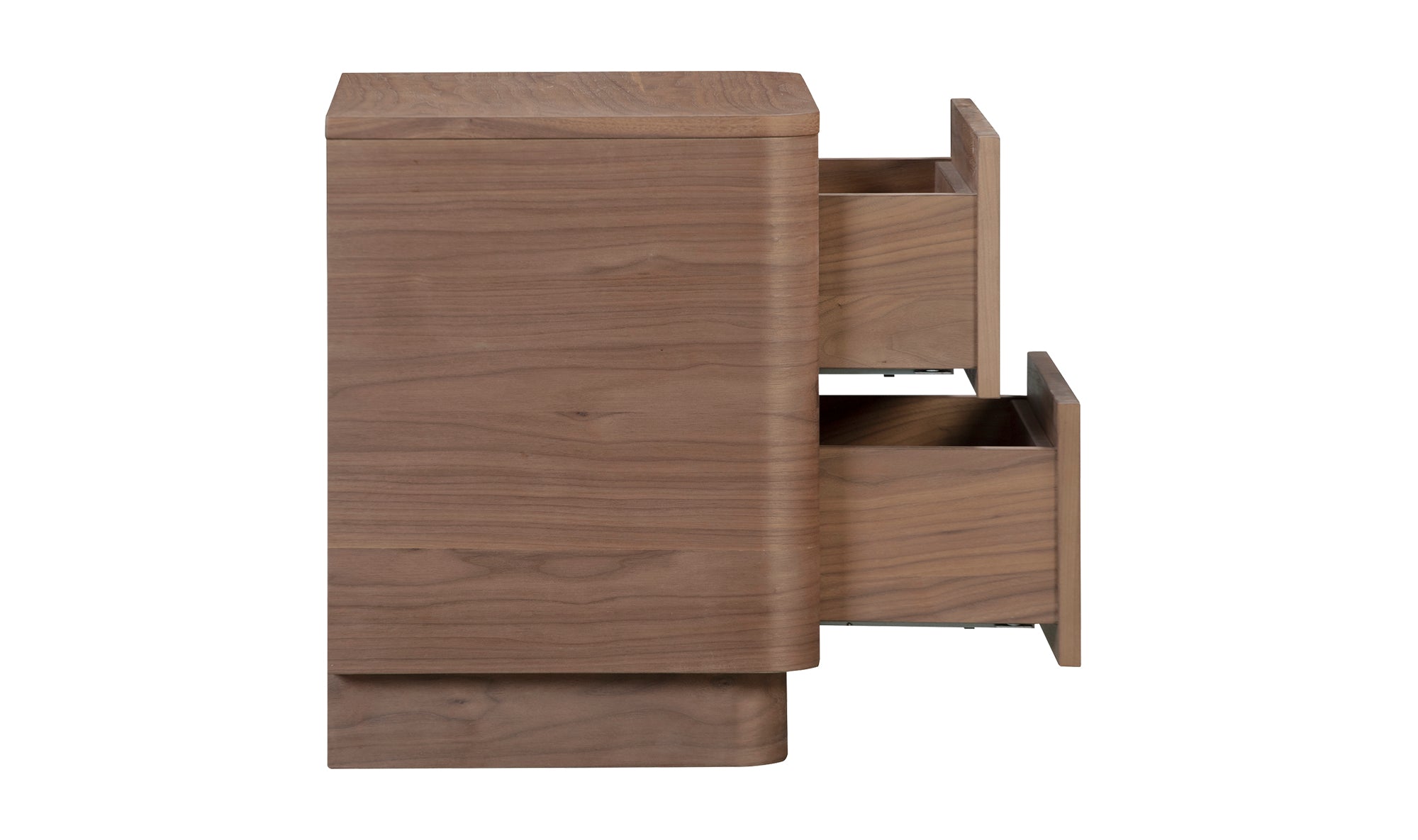 Modern Round Off Tall Nightstand - Solid Walnut Wood Bedside Table for Bedroom, Living Room, or Office - Perfect for Lamps, Books, and Decor