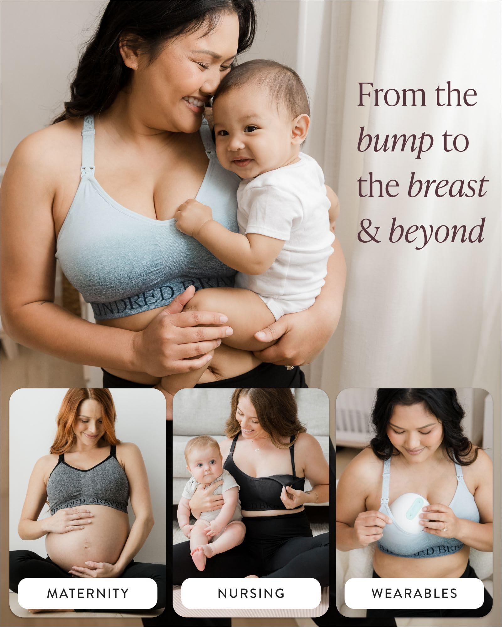 Kindred Bravely Sublime Nursing Sports Bra for Breastfeeding & Pregnancy | Seamless Maternity Bra with Support | Perfect for Yoga, Gym & Everyday Comfort