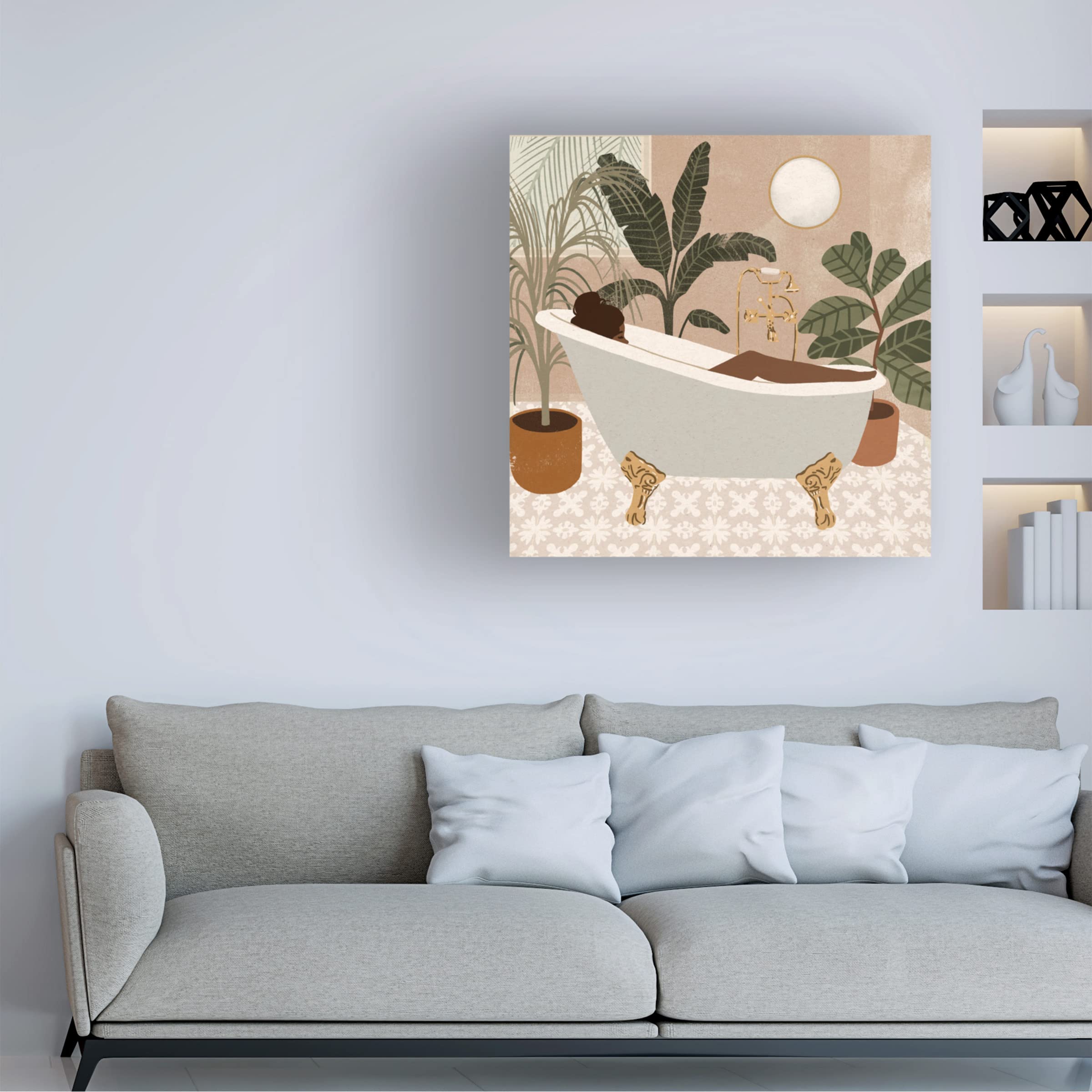 Victoria Barnes 'Home Spa III' Canvas Wall Art Print - Relaxing Bathroom & Bedroom Decor for Home Spa Ambiance