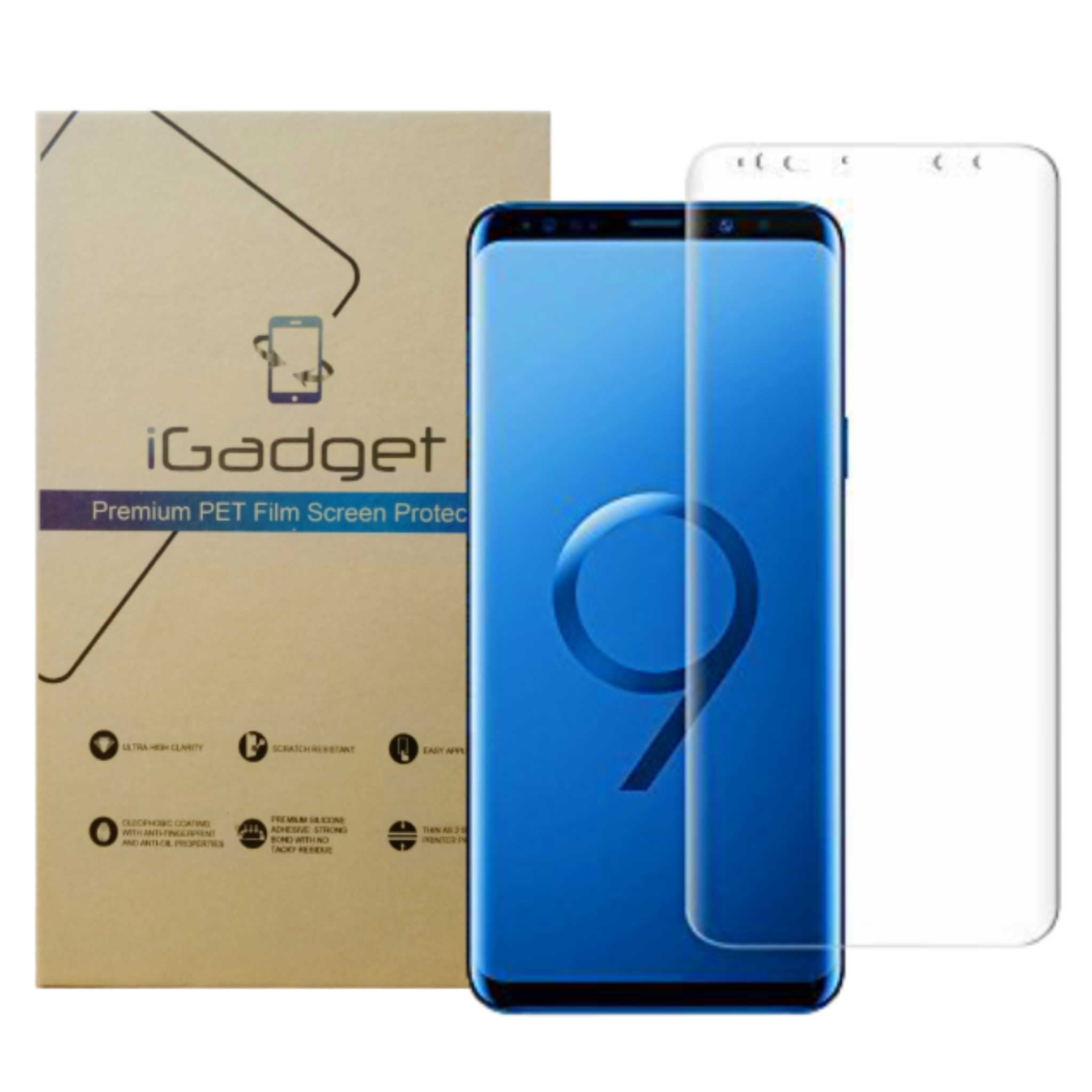 Samsung Galaxy S9 Plus Screen Protector - 3D Curved PET Film for Anti-Scratch & Bubble-Free Protection | Perfect for Gaming, Browsing & Daily Use