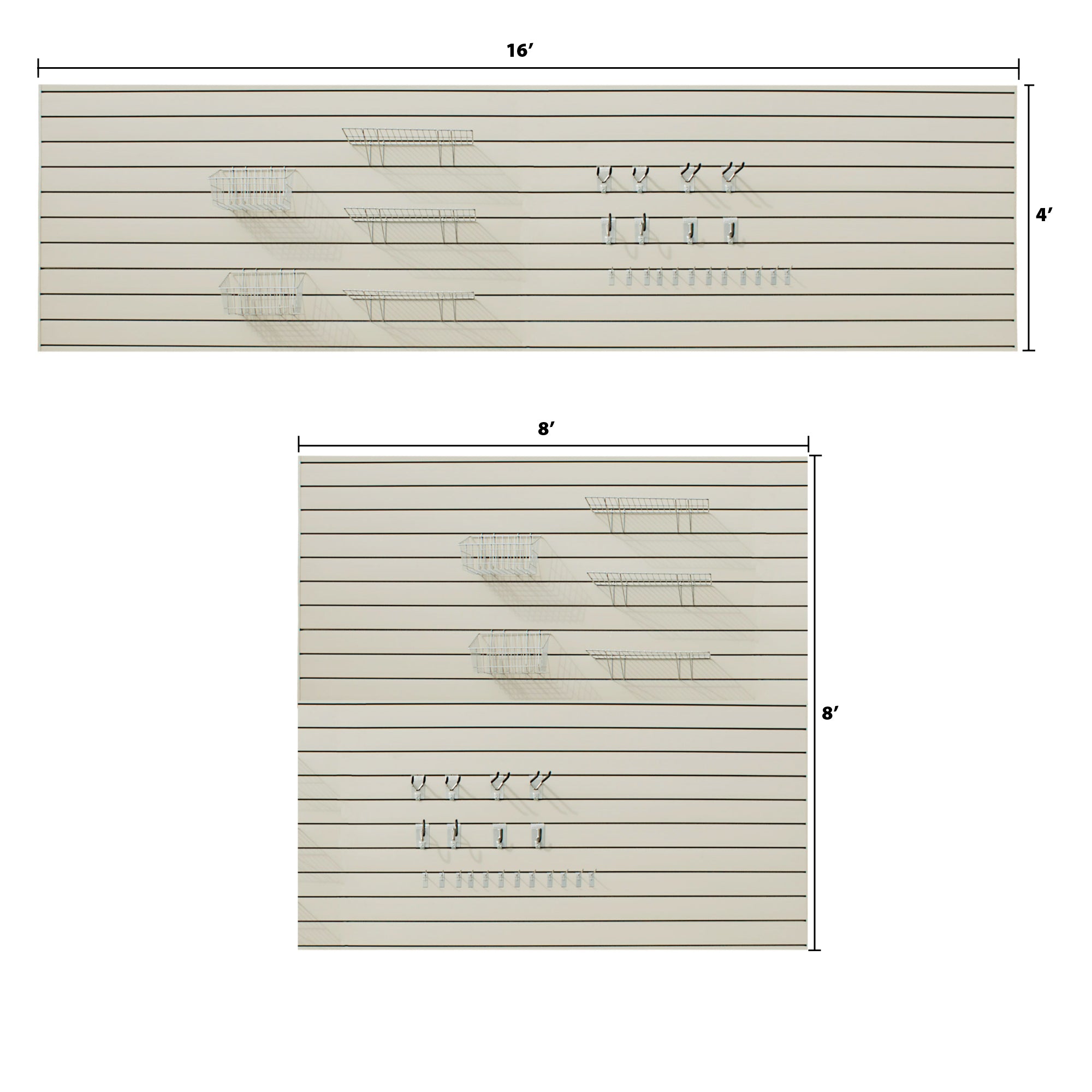 PVC Slatwall Ultimate Bundle - Durable Wall Panel System for Retail Stores & Garages | Easy Installation & Versatile Display Solution