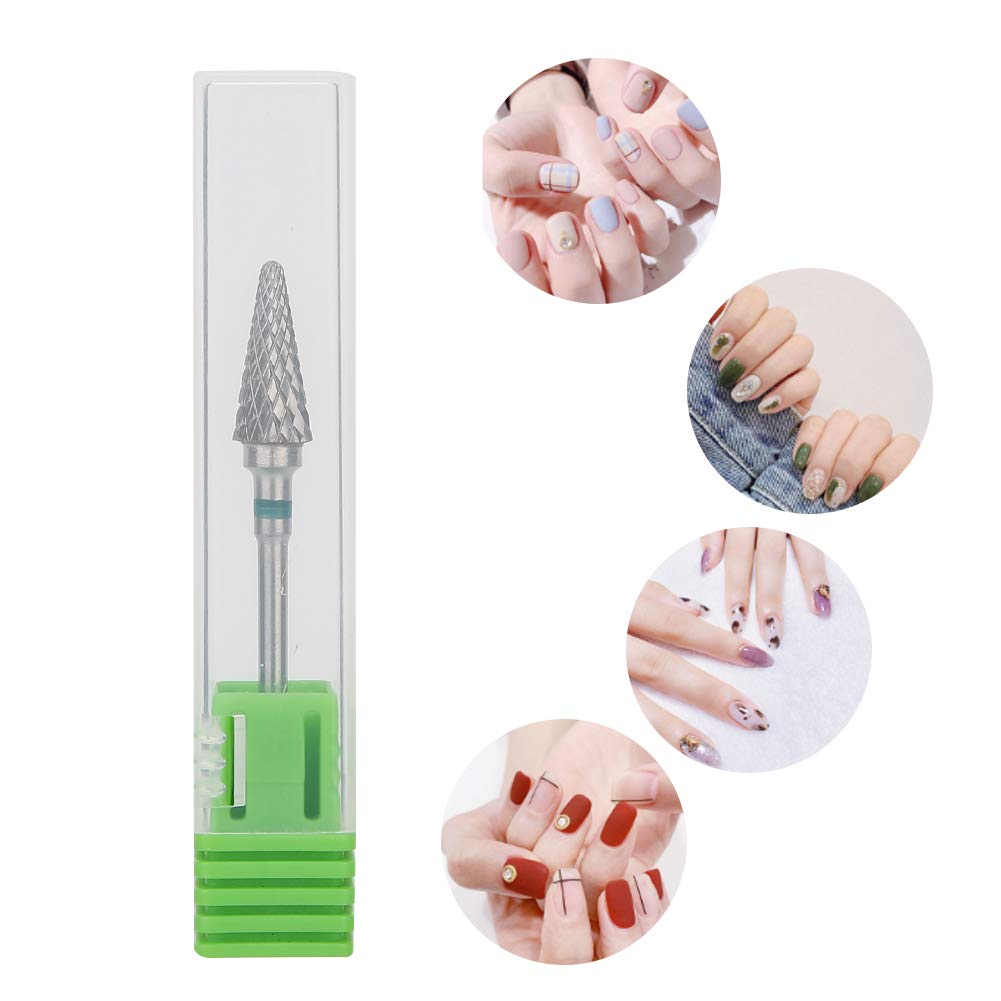 Tungsten Steel Nail Drill Bits Set for Electric Manicure & Pedicure - Professional Nail Art Grinding Heads & Polishing Accessories for Portable Nail Drill Machine (Green) | Perfect for Salon, Home Use & DIY Nail Care