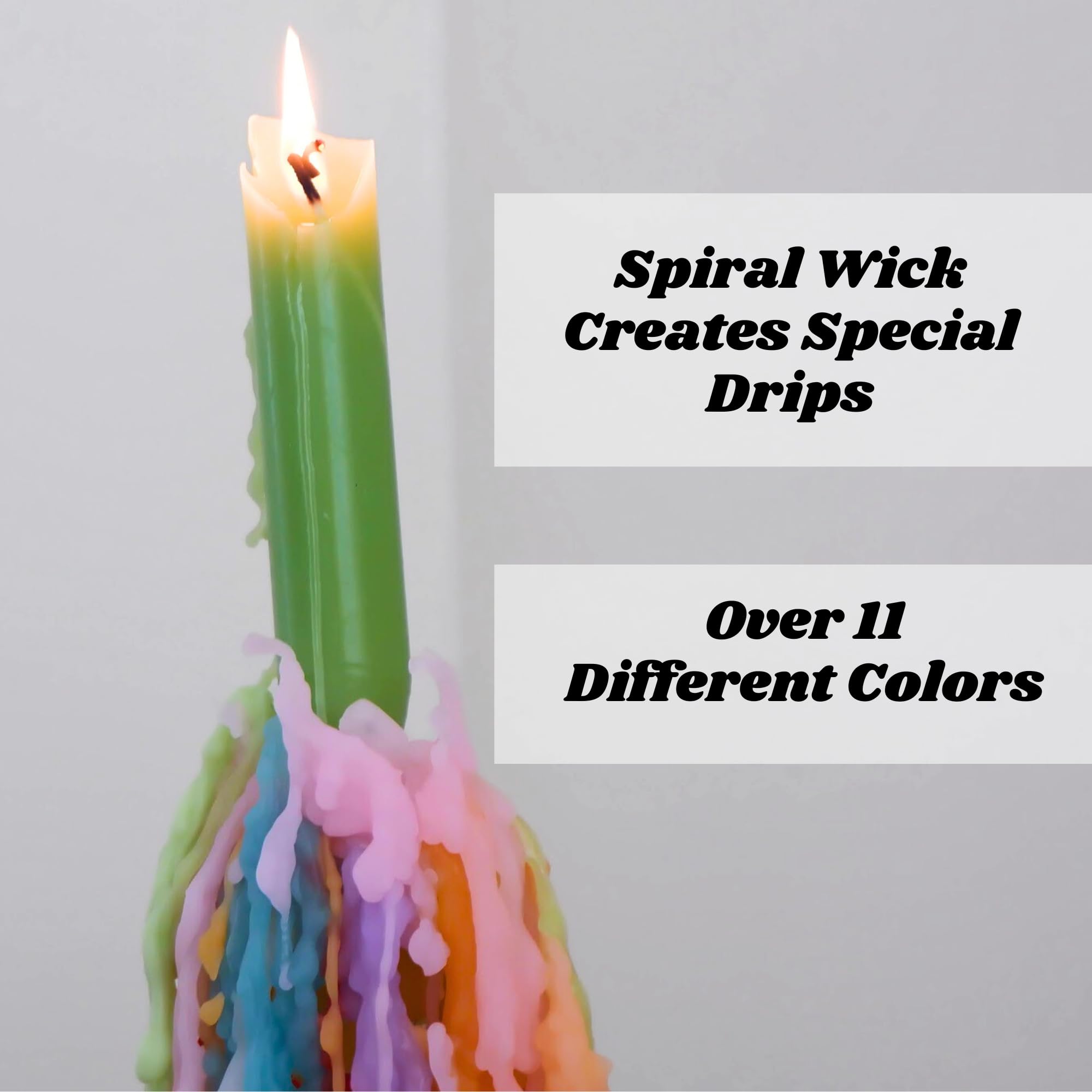 Hippie Drip Candles - 11 Pack Taper Candles for Wine Bottles & Home Decor
