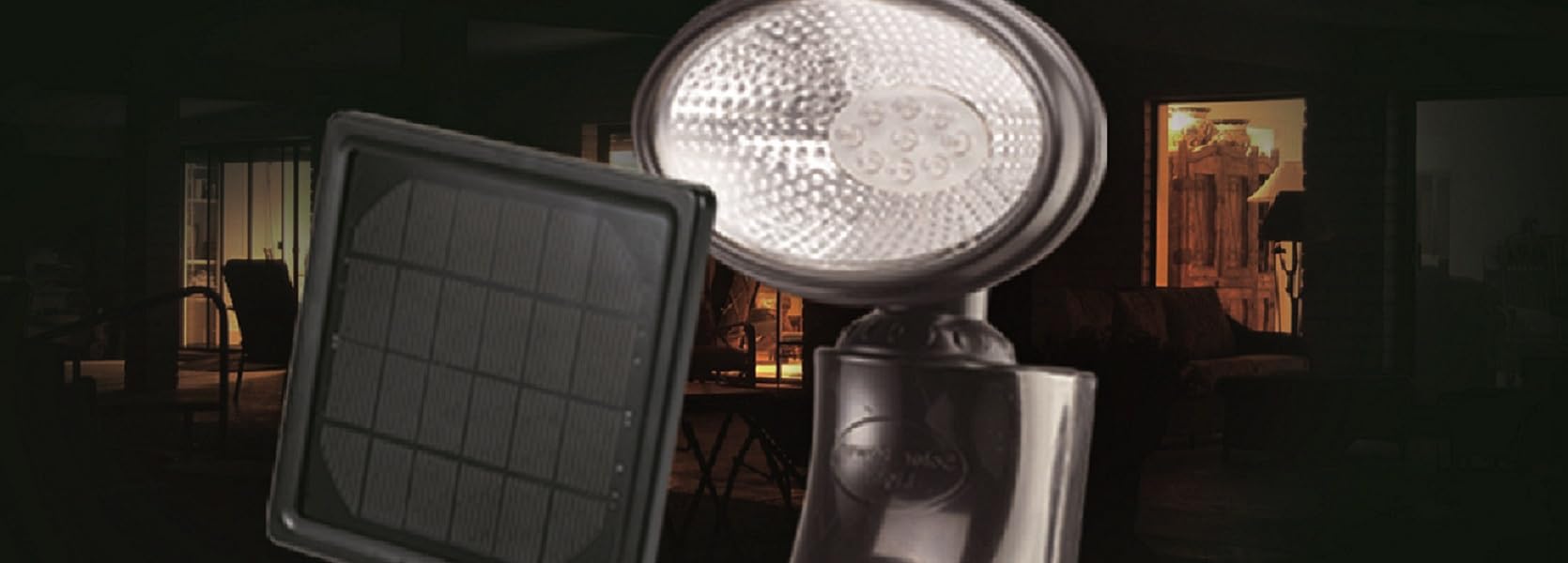 Set of 2 Black & Clear Solar Motion Sensor Security Lights - 10