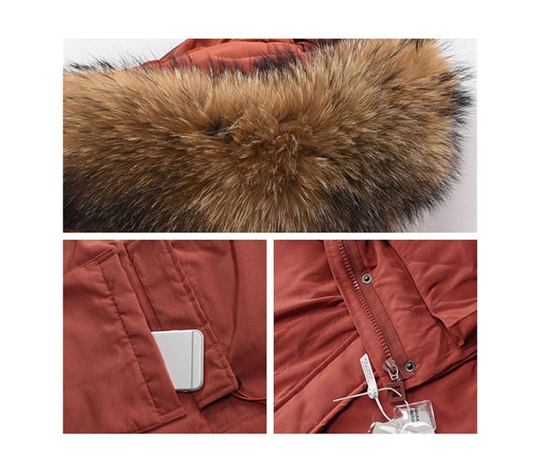 Women's 90% Duck Down Jacket with Fur Collar - Winter Puffer Parka Coat, Short Hooded Feather Down Coat for Women - Perfect for Cold Weather, Snow Activities & Daily Winter Wear