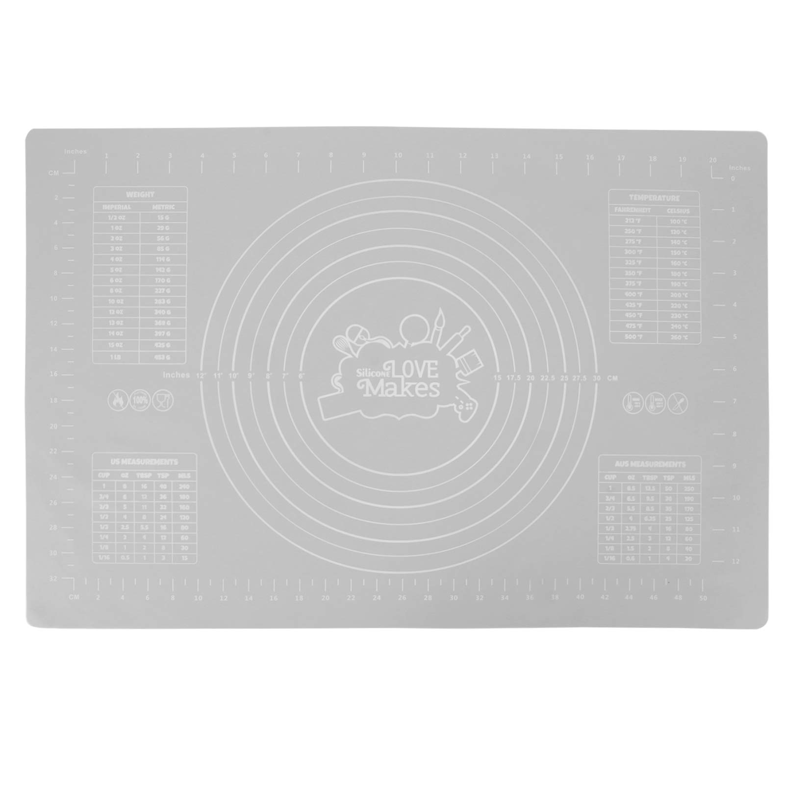 Multicolor Silicone Baking Mat with Measurement Scale - 60x40cm Heat-Resistant Kneading Pad for Pastry, Dough Rolling & Cake Decorating | Perfect for Home Bakers & Professional Kitchens