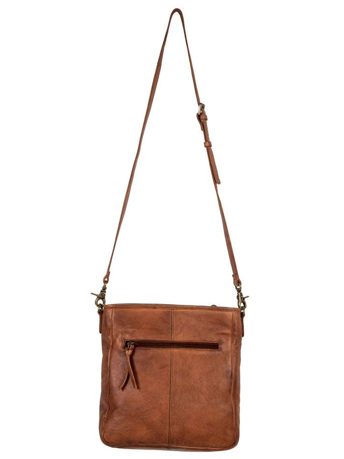 Myra Bag S 8135 Women's Santa Clara Canyon Stitched Leather Handbag in Brown - Perfect for Work, Travel & Everyday Use