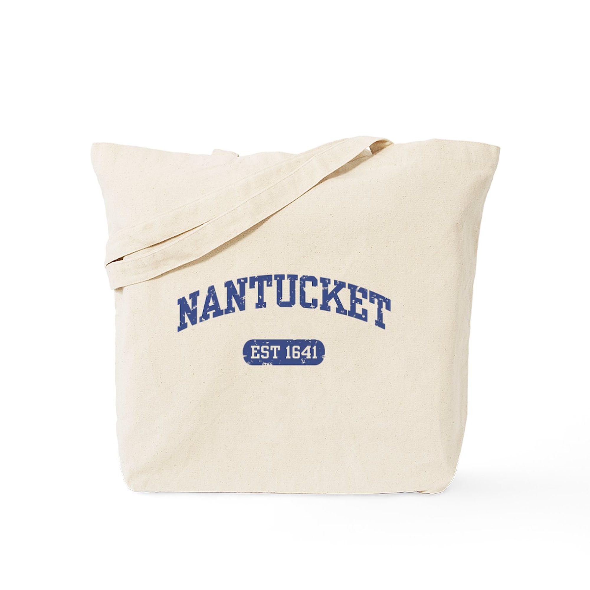 Nantucket EST 1641 Natural Canvas Tote Bag - Reusable Shopping Bag for Groceries, Beach & Daily Use | Eco-Friendly & Durable