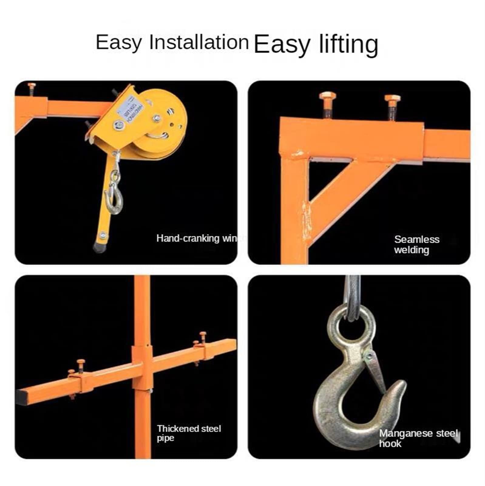 DOLUNTO Self-Locking Manual Winch with Detachable Bracket - AC Outdoor Unit Lifting Tool for Safe Air Conditioner Installation | Perfect for HVAC Technicians & DIY Home Improvement Projects