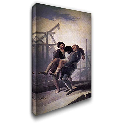 Francisco de Goya's The Injured Mason 16x24 Canvas Art Print - Stretched Gallery Wrapped Wall Decor for Living Room, Bedroom & Office