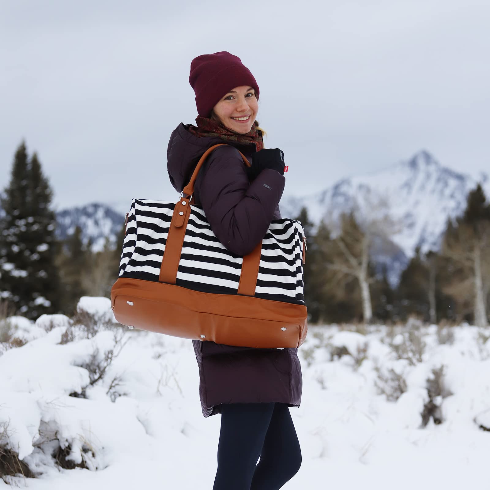 Newshows Women's Canvas Weekender Bag - Large Travel Duffel Carry On Tote with Luggage Sleeve - Perfect for Overnight Trips, Gym, Beach & Weekend Getaways