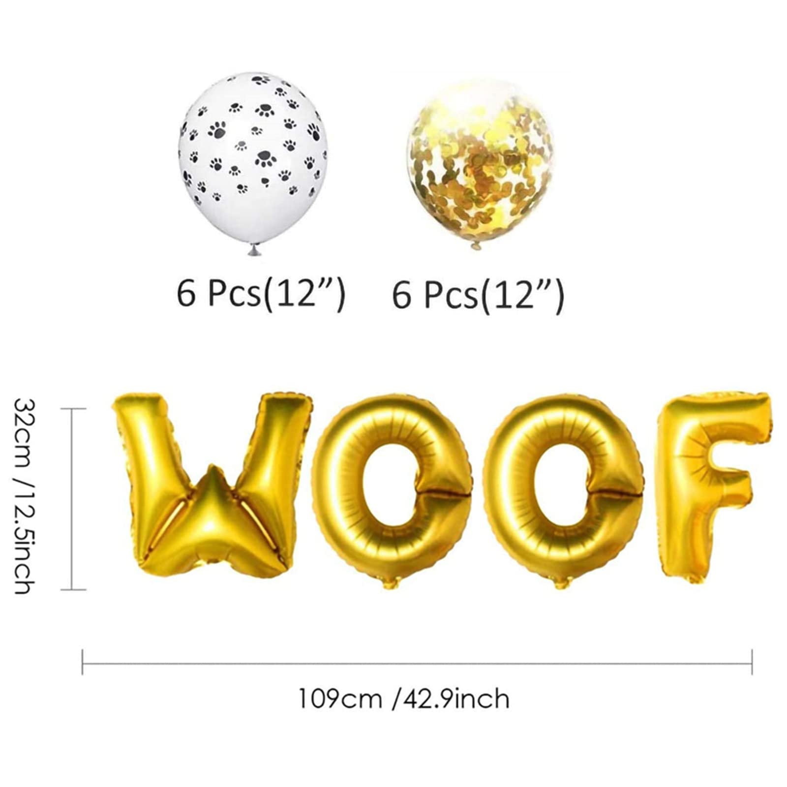 Dog Birthday Party Supplies Decorations - WOOF Letter Balloons, Paw Print Balloons & Happy Birthday Banner for Pet Celebrations | Perfect for Dog Themed Birthday Parties, Puppy Adoption Celebrations & Pet Lover Events