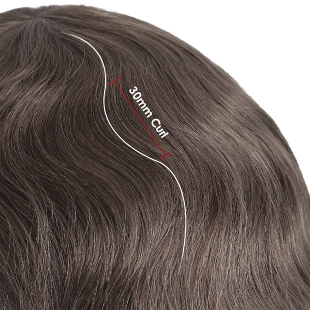Lordhair Men's Human Hair Toupee - Natural Lace Front Hair System with Skin Perimeter Base | Multiple Sizes Available | Perfect for Daily Wear, Special Occasions & Hair Loss Solutions