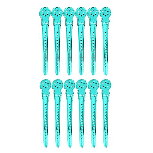 12PCS Salon Sectioning Hair Clips for Styling - 6 Color Options (Green) | Professional Hairdressing Tools for Salon & Home DIY Use | Perfect for Braiding, Coloring, Cutting & Styling