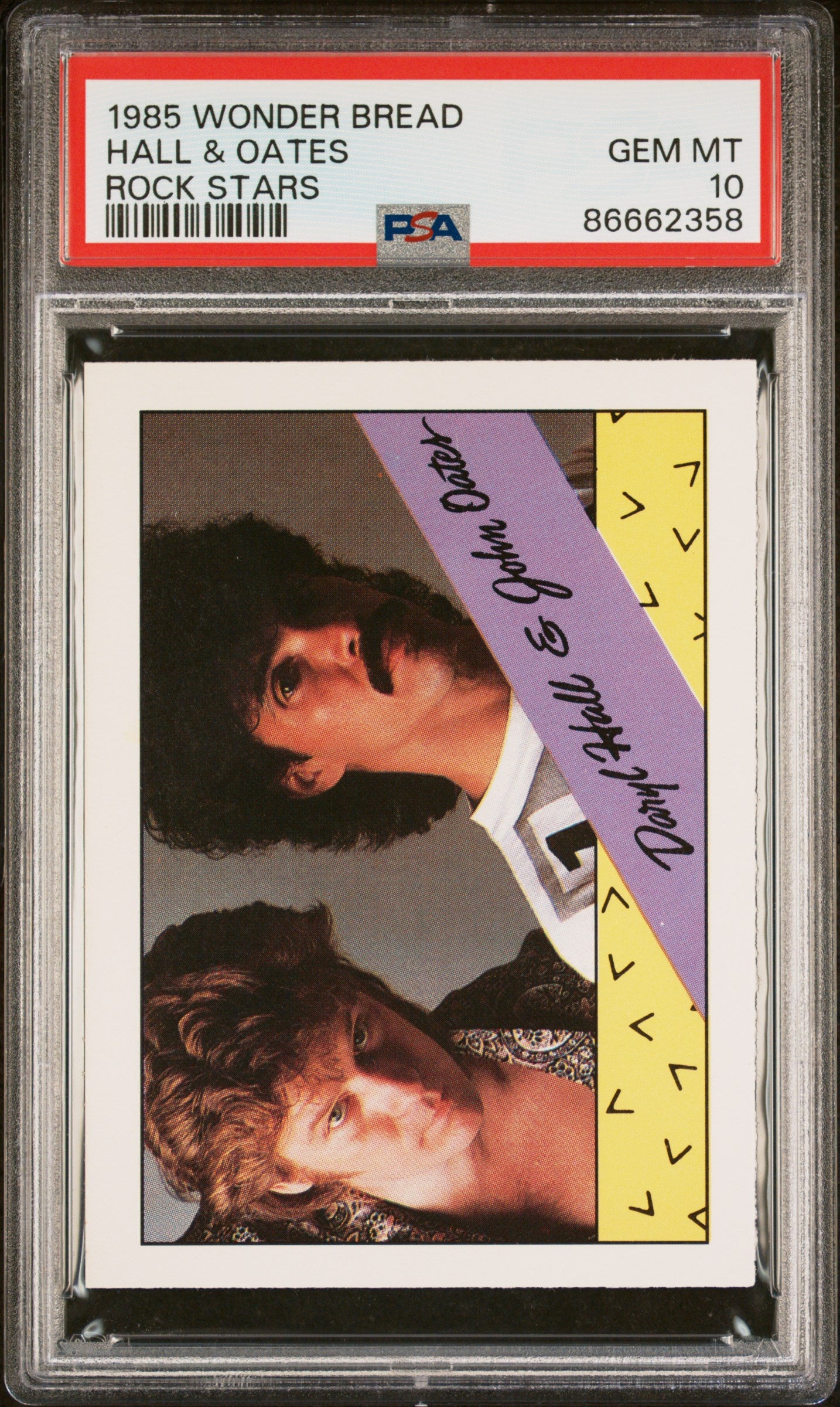 1985 WONDER BREAD ROCK STARS HALL & OATES PSA 10 Graded Trading Card - Rare Collectible for Music Memorabilia & Vintage Card Collectors - Perfect for Display, Investment & Nostalgic Gift Giving