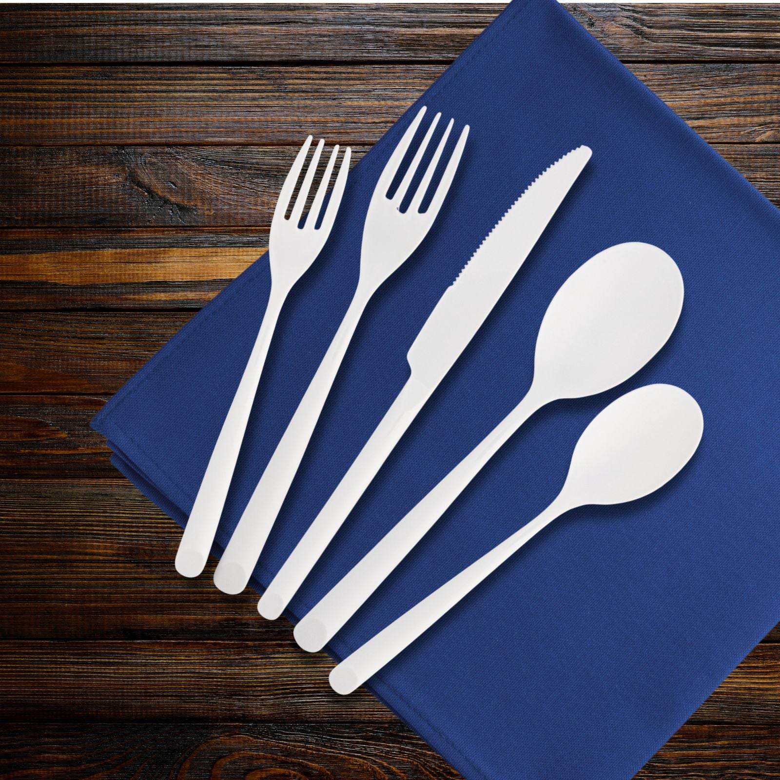 Premium Suave Collection 20-Piece White Flatware Set - Elegant Stainless Steel Silverware for Dining, Parties & Everyday Use