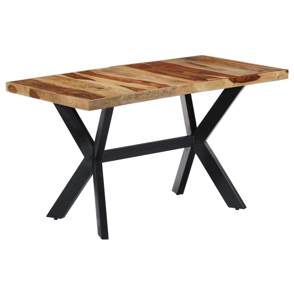 FAMIROSA 55 Inch Solid Sheesham Wood Dining Table - Kitchen, Dining Room & Living Room Furniture - Indoor/Outdoor Use - Perfect for Family Gatherings, Dinner Parties & Outdoor Entertaining (55.1x27.6x29.5in)