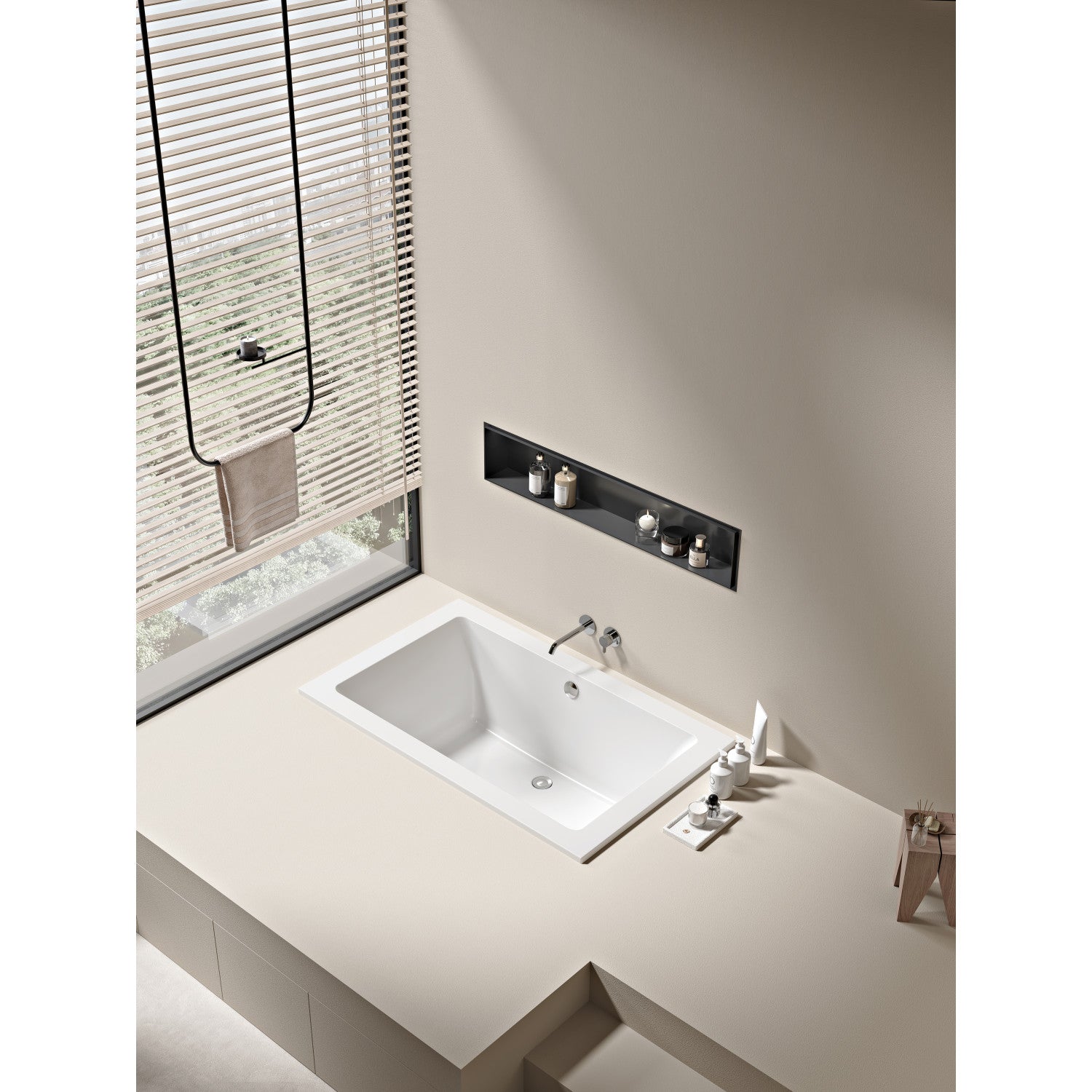 Aqua Eden 59-Inch Acrylic Rectangular Drop-In Bathtub with Reversible Drain - Glossy White - Perfect for Modern Bathroom Renovations and Spa-Like Relaxation