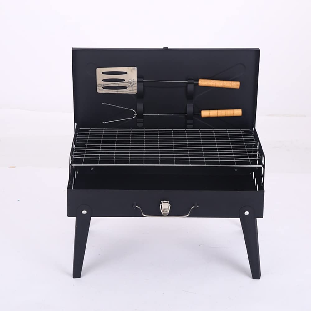 Portable Folding Charcoal BBQ Grill - Stainless Steel Outdoor Grill with Adjustable Legs for Camping, Picnics, Beach & Backyard Cooking | Perfect for Tailgating, RV Trips & Family Gatherings