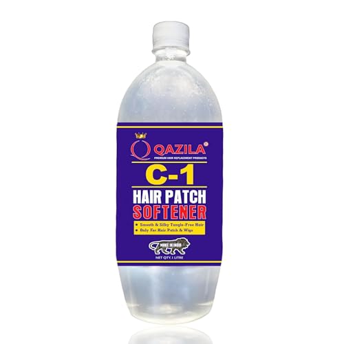 Qazila C-1 Hair Patch Softener & Wash Chemical - 1 Liter for Human Hair Wigs & Toupees | Professional Salon & Home Use for Gentle Hair Patch Cleaning & Maintenance
