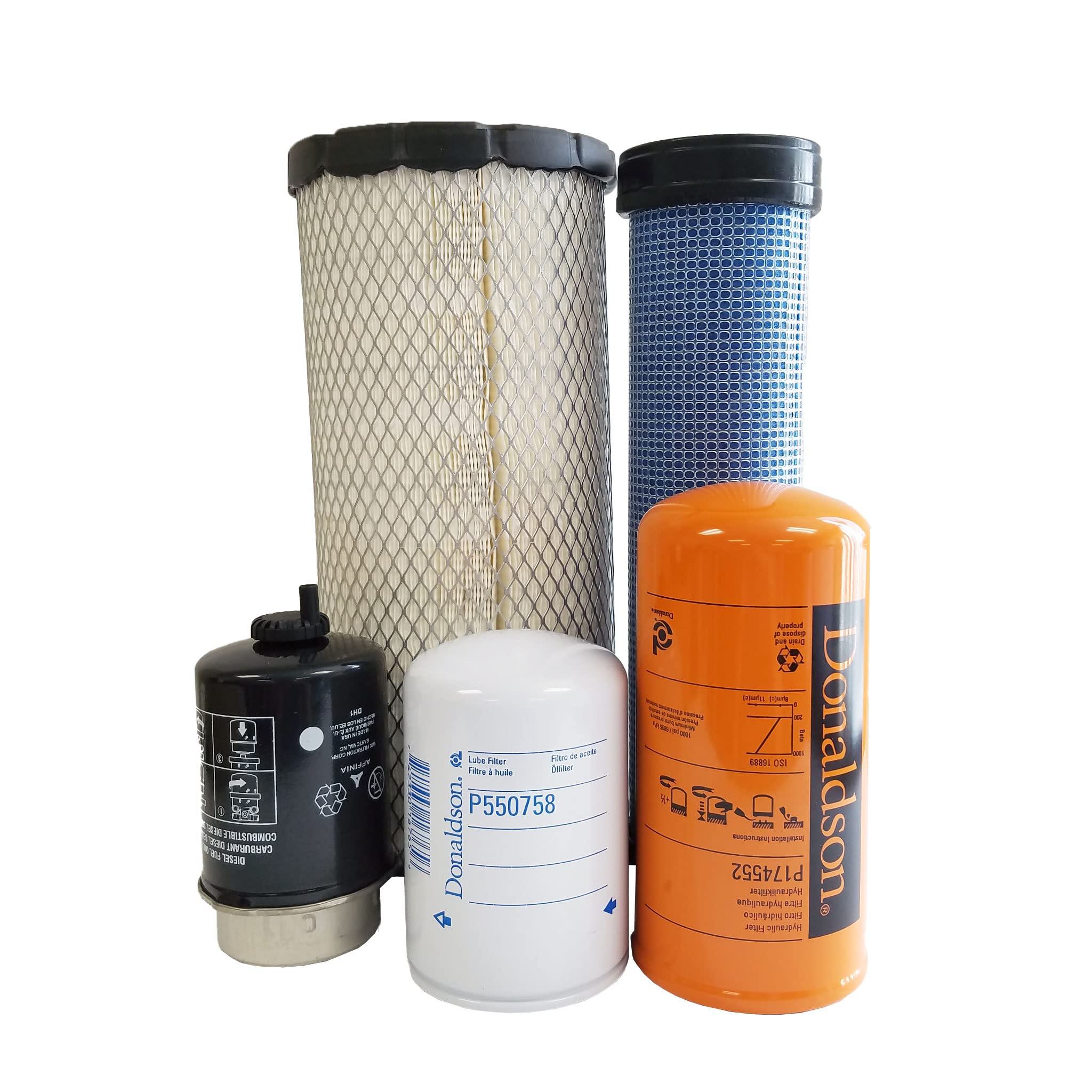 CFKIT Replacement Service Filter Kit Compatible with JD 325 Skid Steer Loader - Air, Oil, Fuel & Hydraulic Filters for John Deere Equipment Maintenance & Tractor Repair