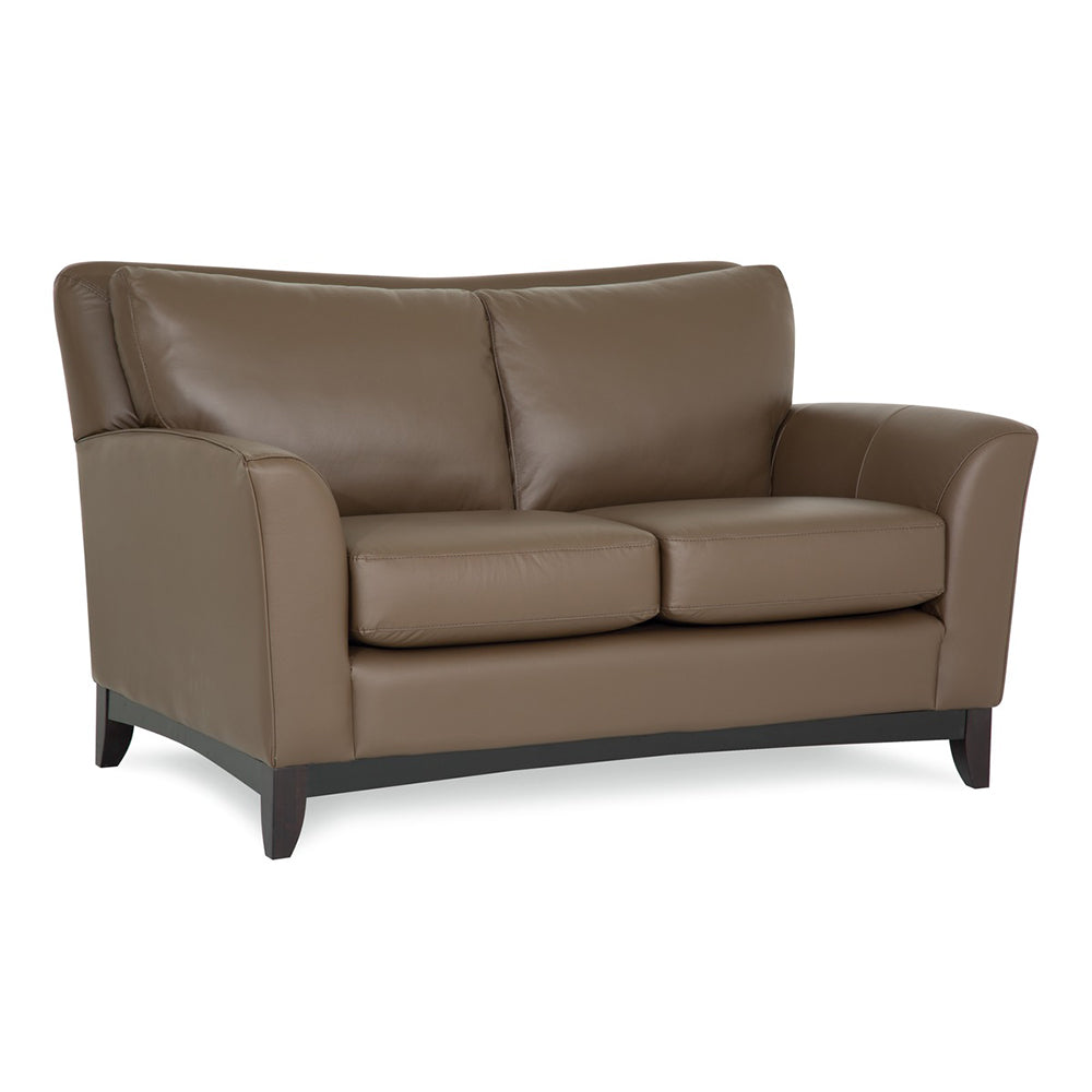 Palliser Custom Loveseat with Wood Base and Sweet Heart Back - Elegant Small Sofa for Living Room, Bedroom, or Office - Made in India