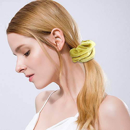 Magik 30-60 Gold Velvet Hair Scrunchies | 30 Pack Soft Elastic Hair Ties for Women & Girls | Perfect for Ponytails, Buns & Everyday Hair Styling