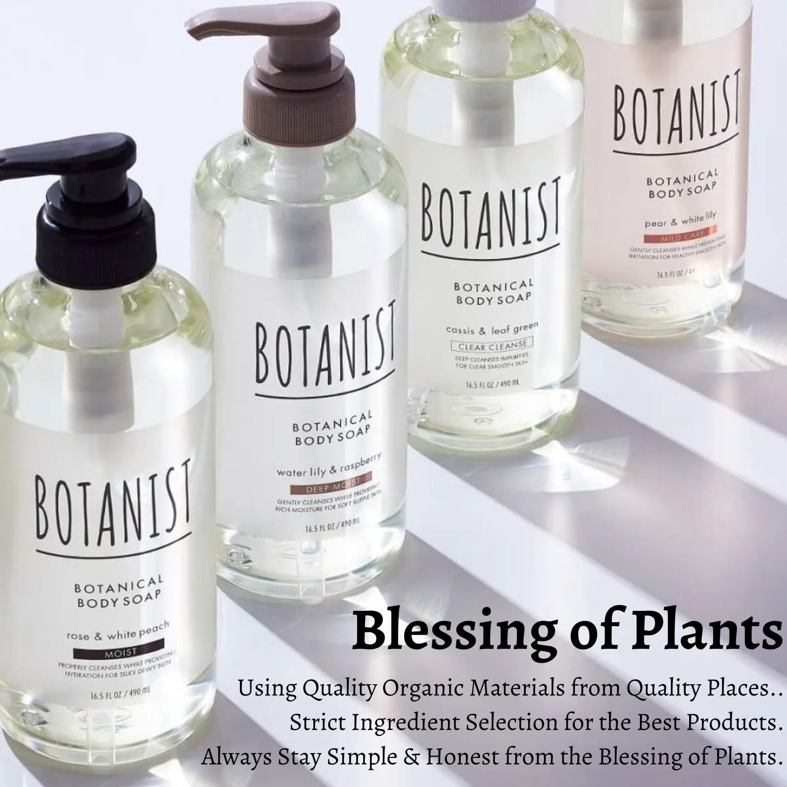 Botanist Deep Moisturizing Body Wash with Shea Butter & Coconut Oil - Hydrating Daily Cleanser for Dry Skin - Sulfate, Paraben & Dye Free - Water Lily & Raspberry Scent - 16.5 Fl Oz (Pack of 2) - Perfect for Shower, Bath & Family Use