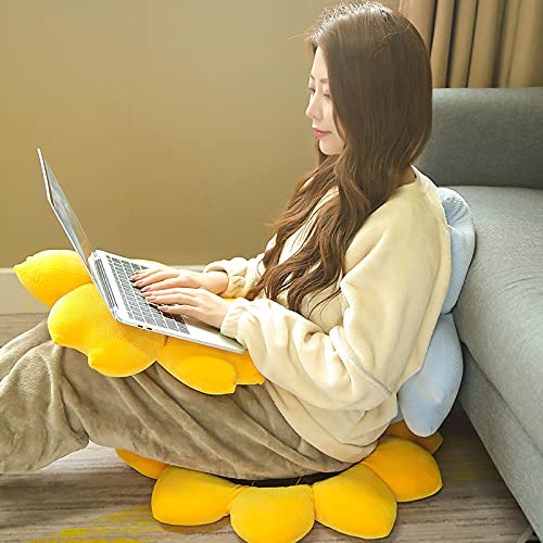 Super Soft Plush Cushion with Sunflower Design - Comfortable Backrest Pillow for Reading, Gaming, Office & Home Relaxation