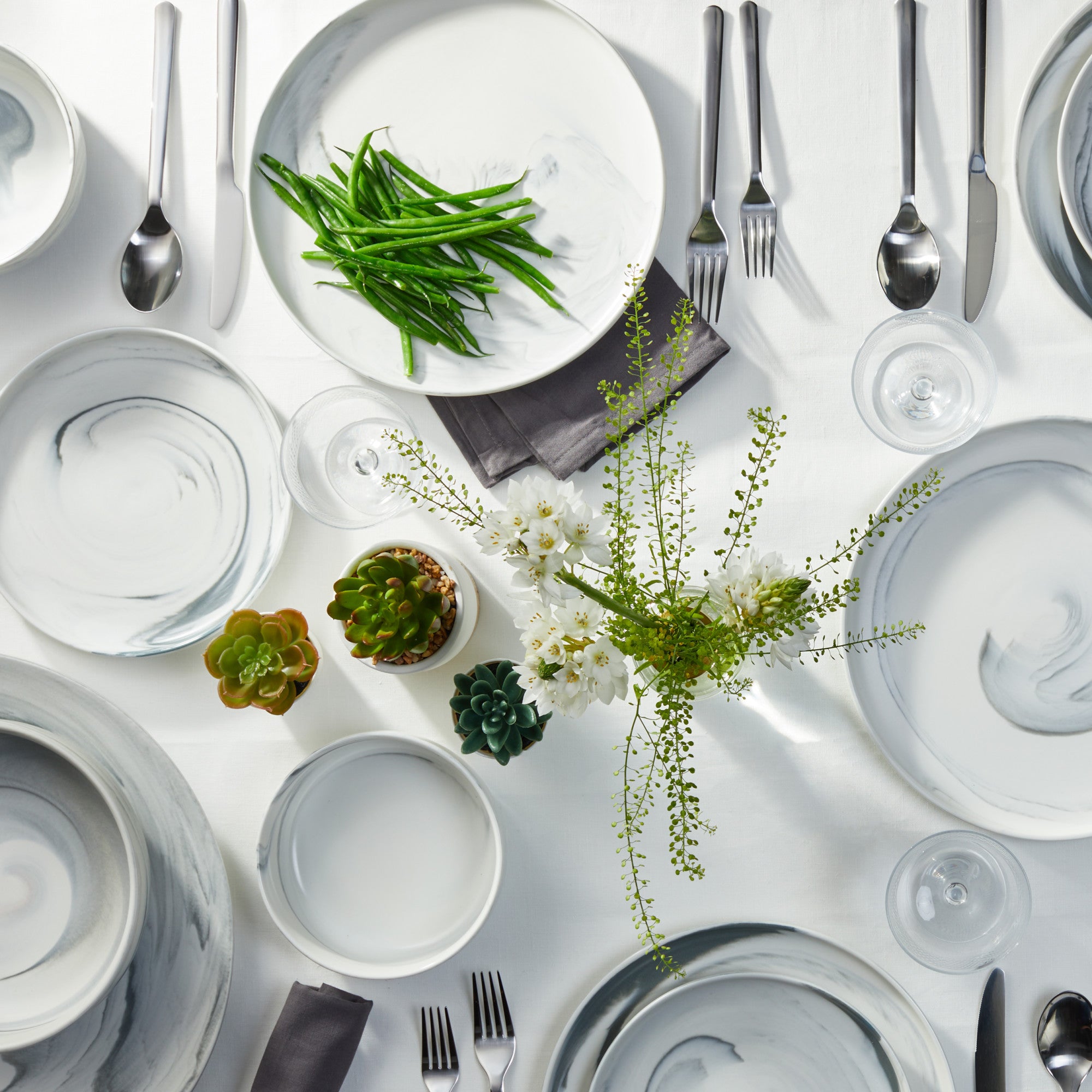 Brighton Porcelain Dinnerware Set - Elegant Gray 16-Piece Dinnerware Set for 4, Perfect for Formal Dining, Holiday Gatherings & Everyday Use