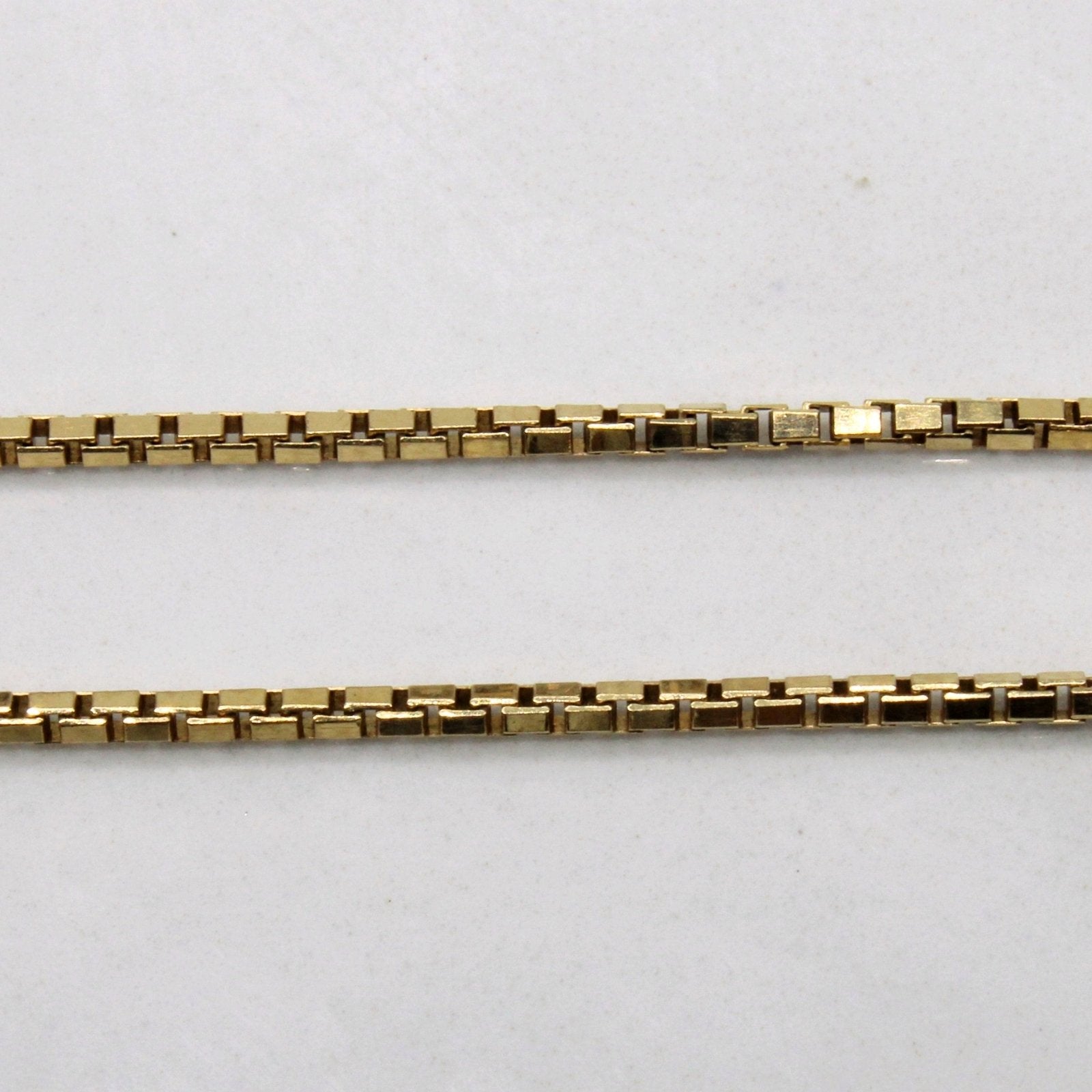 10k Yellow Gold Box Chain Necklace for Women - 24 Inch Solid Gold Box Link Chain - Perfect for Everyday Wear, Layering & Gifts