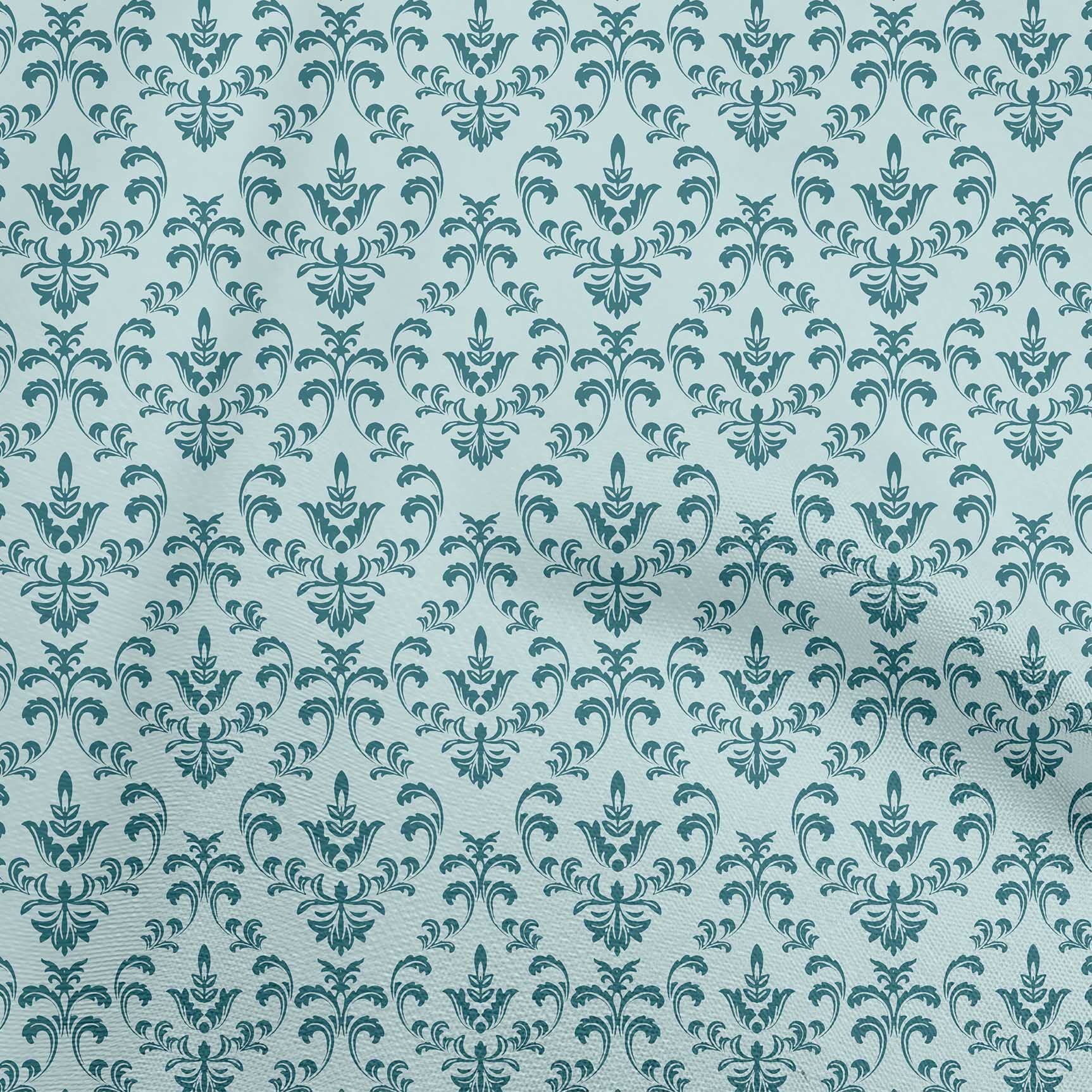 oneOone Georgette Viscose Sky Blue Fabric - 42 Inch Wide Printed Damask Material for DIY Clothing, Dresses & Home Decor Sewing Projects | Premium Sewing Supplies by The Yard