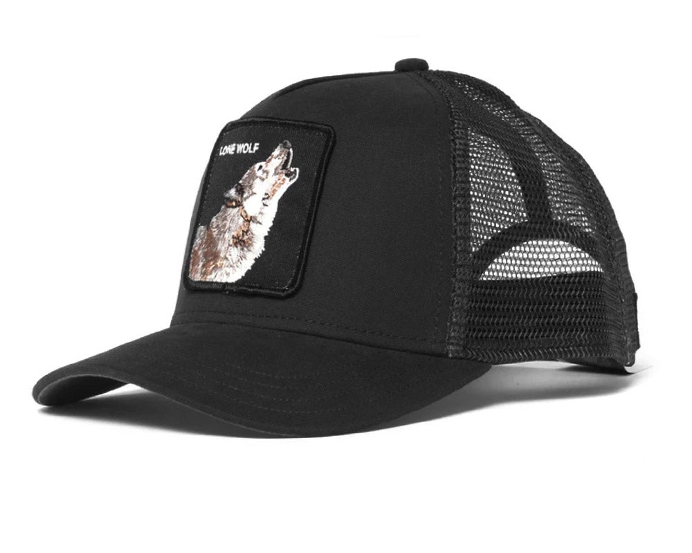 Goorin 'The Lone Wolf' Black Trucker Style Baseball Cap for Men - Stylish & Comfortable Hat for Outdoor Activities, Sports & Casual Wear