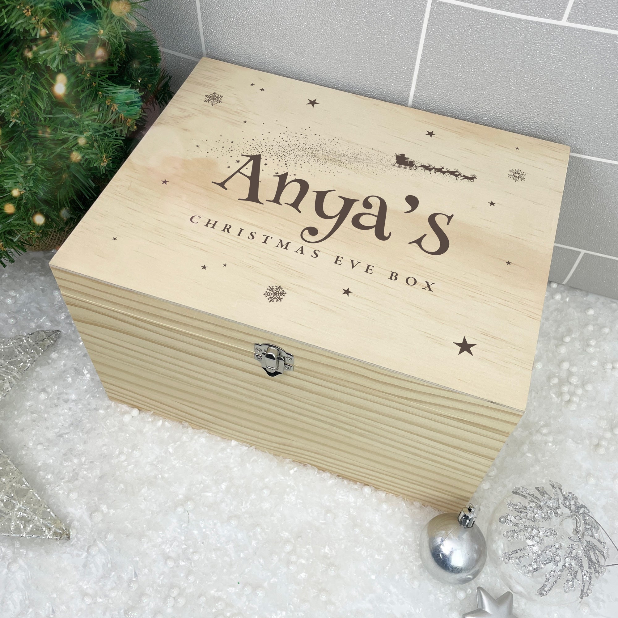 Personalized Santa Sleigh Christmas Eve Gift Box - 5 Sizes (16cm, 20cm, 26cm, 30cm, 36cm) - Perfect for Holiday Surprises, Christmas Countdown & Family Traditions