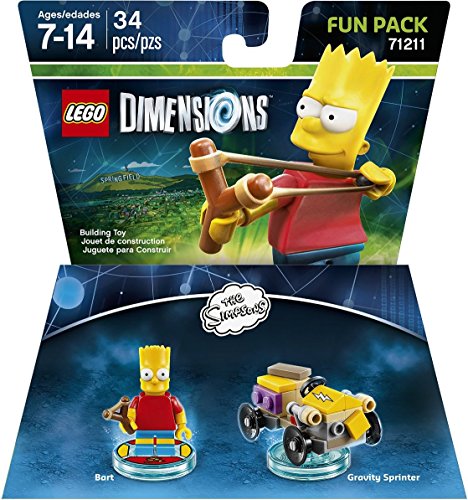 LEGO Dimensions Simpsons Bart Fun Pack - Buildable Action Figure with Exclusive Minifigure & In-Game Content - Perfect for Kids, Collectors & Gamers - Play at Home or Gift for LEGO Fans