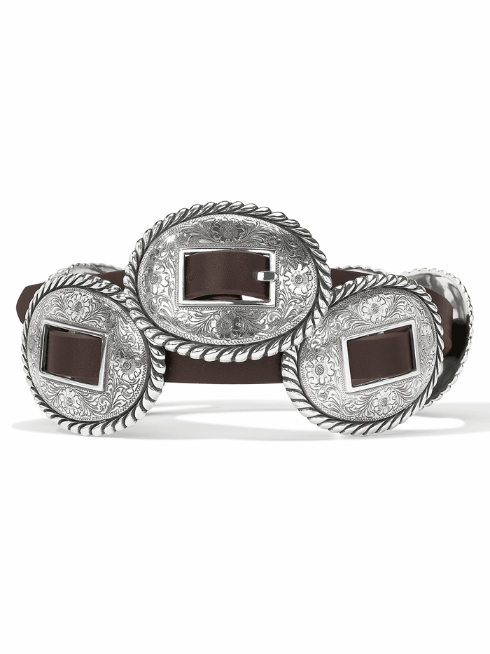 Brighton 5583L Ladies Fandango Concho Belt - Genuine Leather Western Style Belt with Silver Conchos for Women - Perfect for Cowgirl Outfits, Country Concerts & Western Fashion