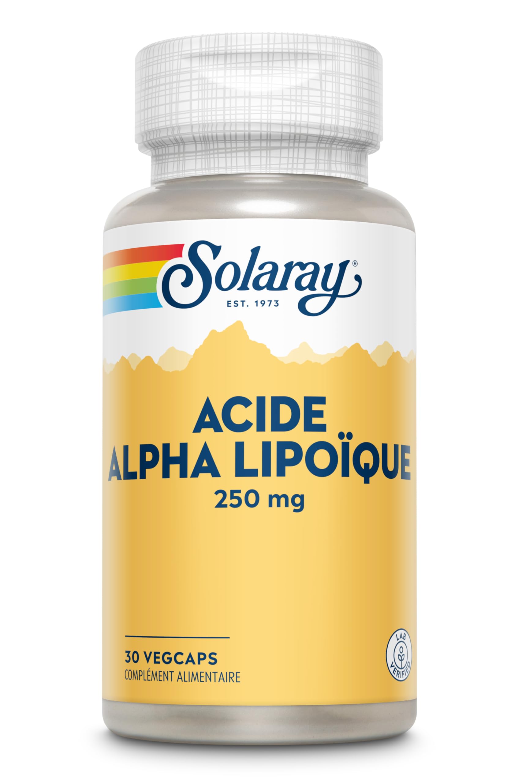 SOLARAY Alpha Lipoic Acid 250mg - 60 Vegan Capsules - Powerful Antioxidant Supplement for Energy Support & Cellular Health - Non-GMO, Gluten-Free - Supports Nerve Function & Metabolism - Perfect for Daily Wellness Routine & Anti-Aging Regimen