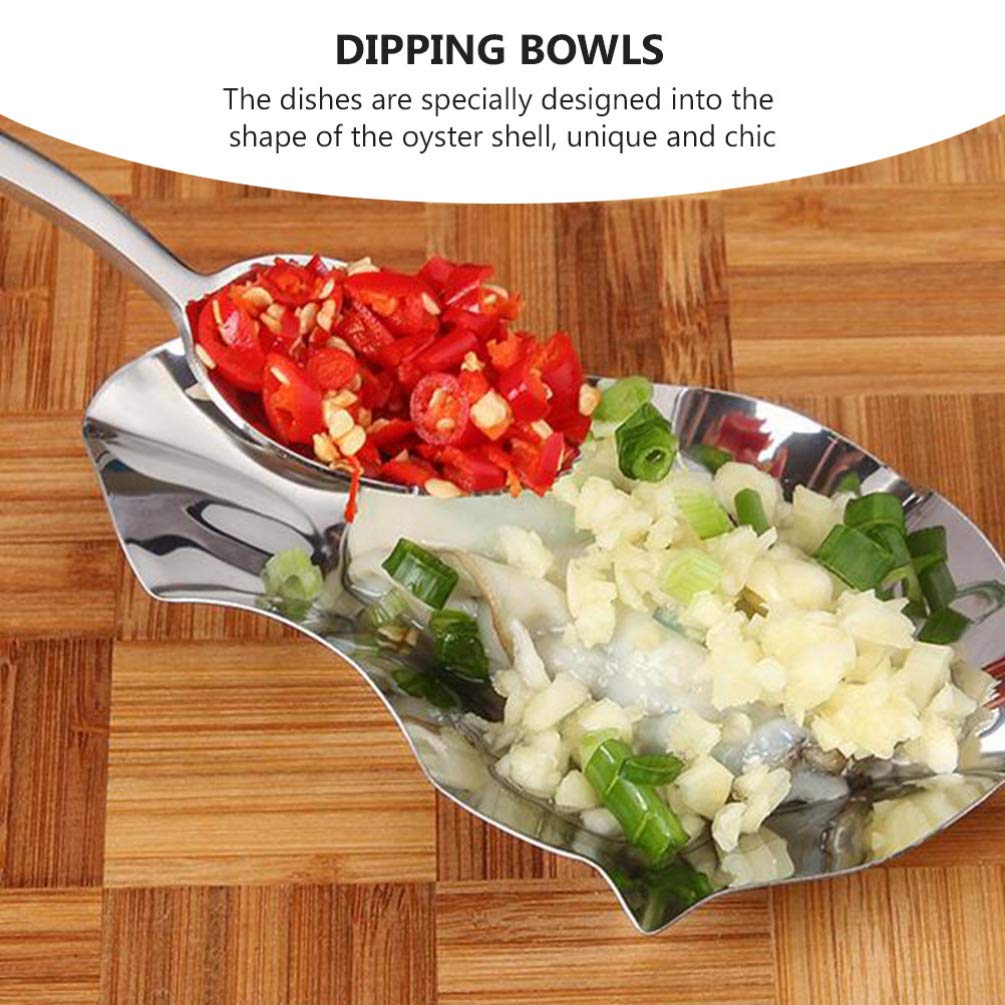 Premium 2-Piece Stainless Steel Oyster Serving Trays - Elegant Dipping Bowls for Oysters, Seafood & Sushi - Perfect for Baking, Grilling & Entertaining at Home or Restaurants