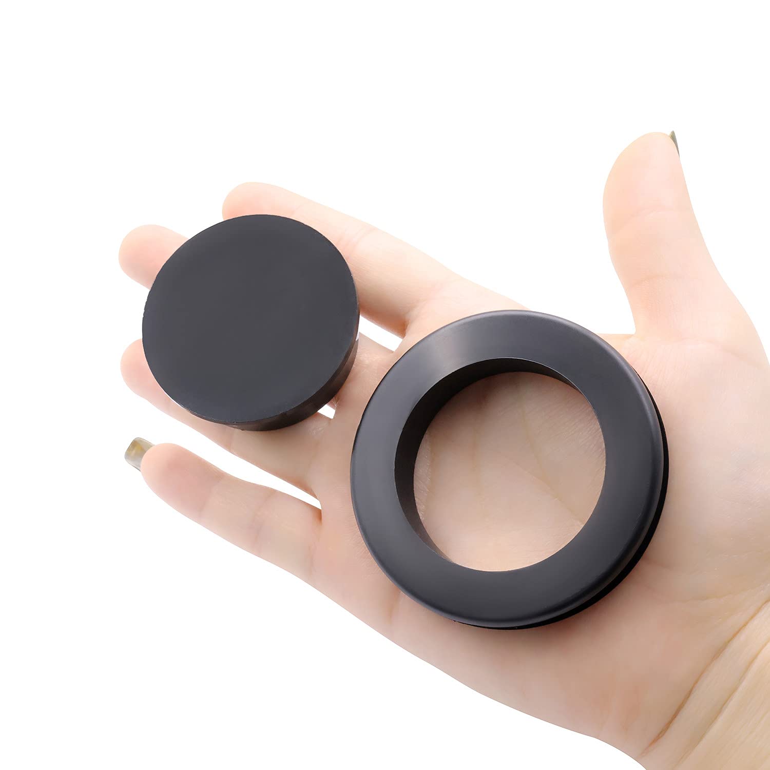 2-Pack 2 Inch Black Silicone Umbrella Hole Plug and Cap Set for Outdoor Glass Patio Tables - Weatherproof Deck & Yard Accessories (Perfect for Poolside, Garden, and Backyard Furniture Protection)