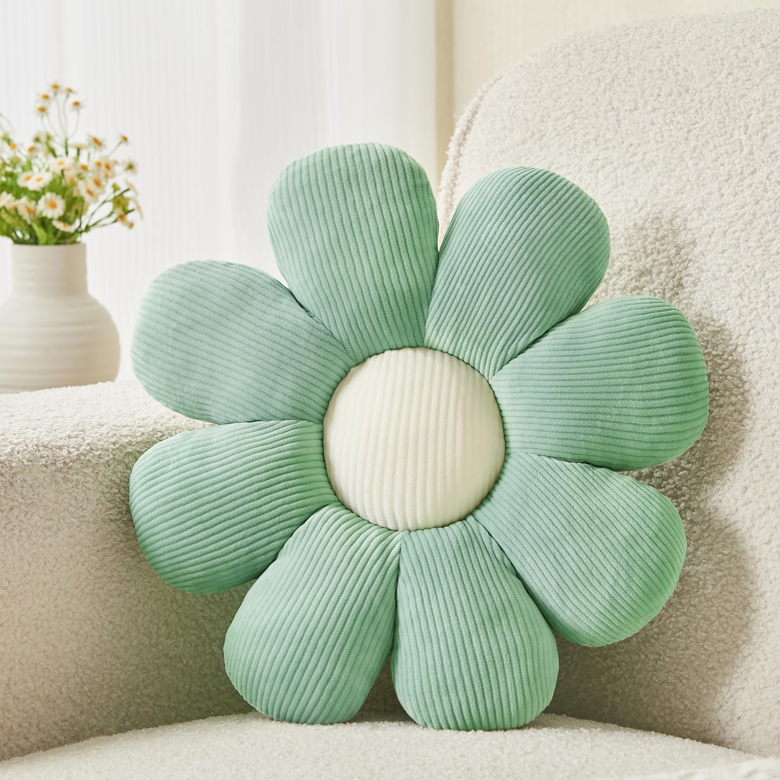 Daisy Flower Shaped Throw Pillow - 15.7