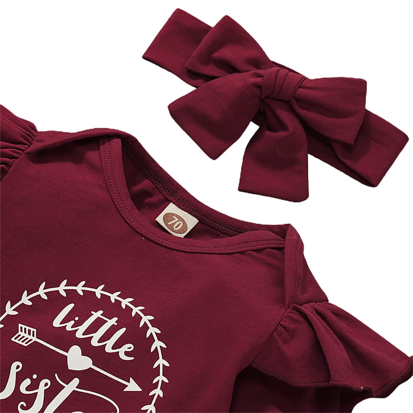 ChYoung Baby Girl Clothes Set - 3 Piece Newborn Outfit with Romper Top, Rose Printed Pants & Headband | Cute Sister Outfit for Photoshoot, Birthday & Special Occasions