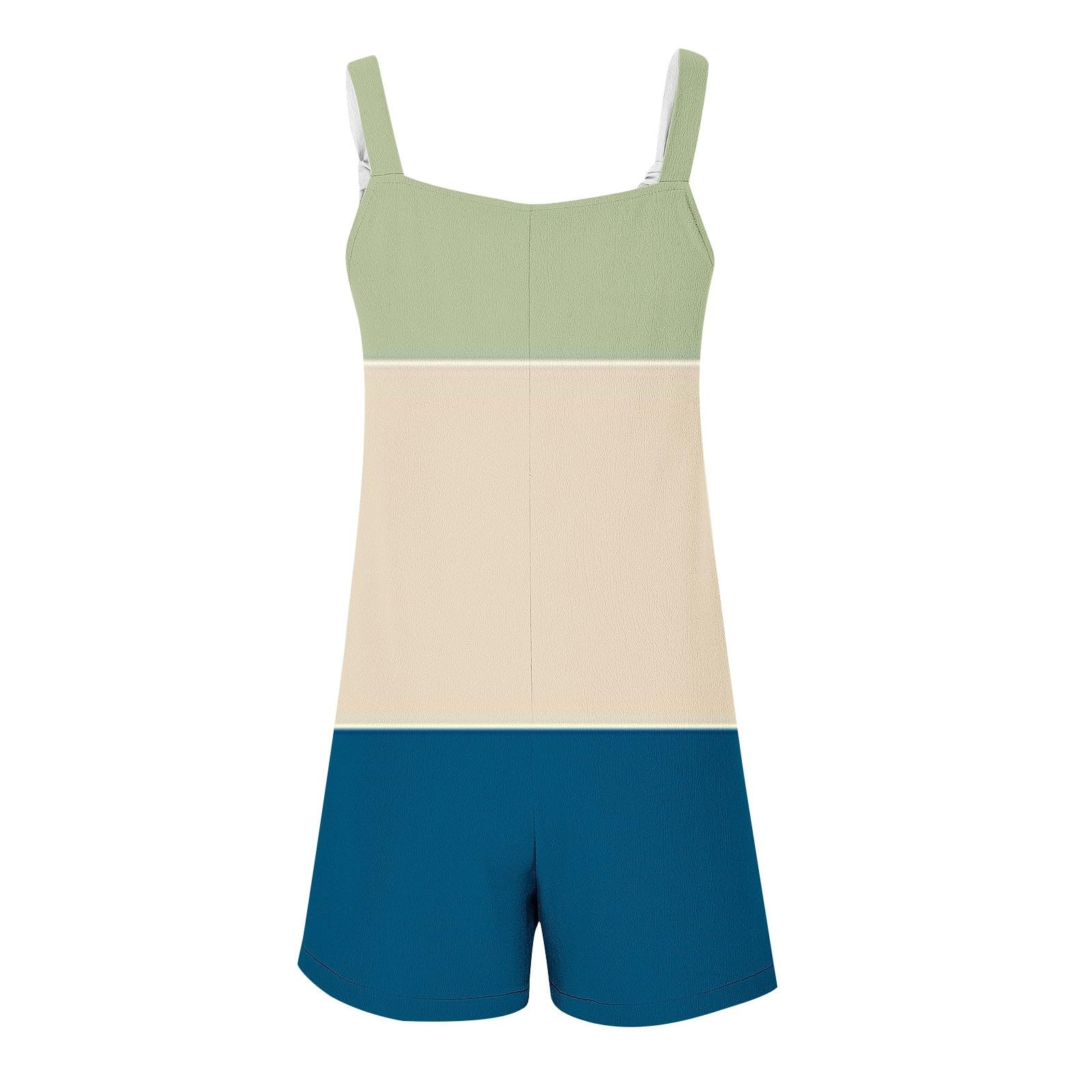 Women's Linen Overalls Shorts - Sleeveless Summer Short Jumpsuit with Adjustable Straps & Pockets | Casual Outfit, Beach Wear, Outdoor Activities