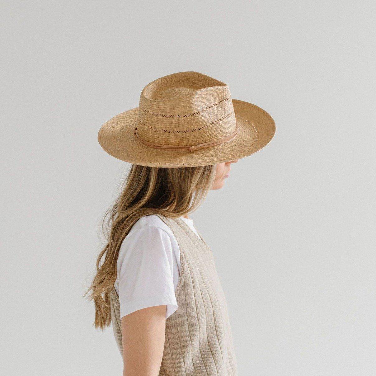 Arlo Rancher Fedora Straw Hat for Men - Western Cowboy Hat with Wide Brim - Sun Protection Summer Hat for Outdoor, Rodeo, and Country Music Festivals