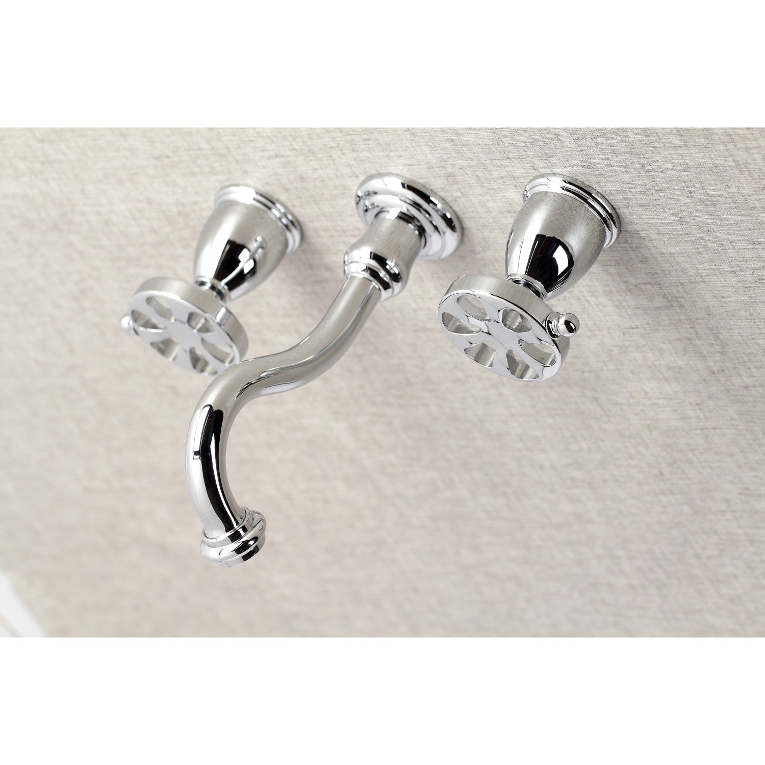 Belknap KS3021RX Polished Chrome 2-Handle 3-Hole Wall Mount Roman Tub Faucet - Perfect for Bathroom Renovation & Luxury Spa Experience