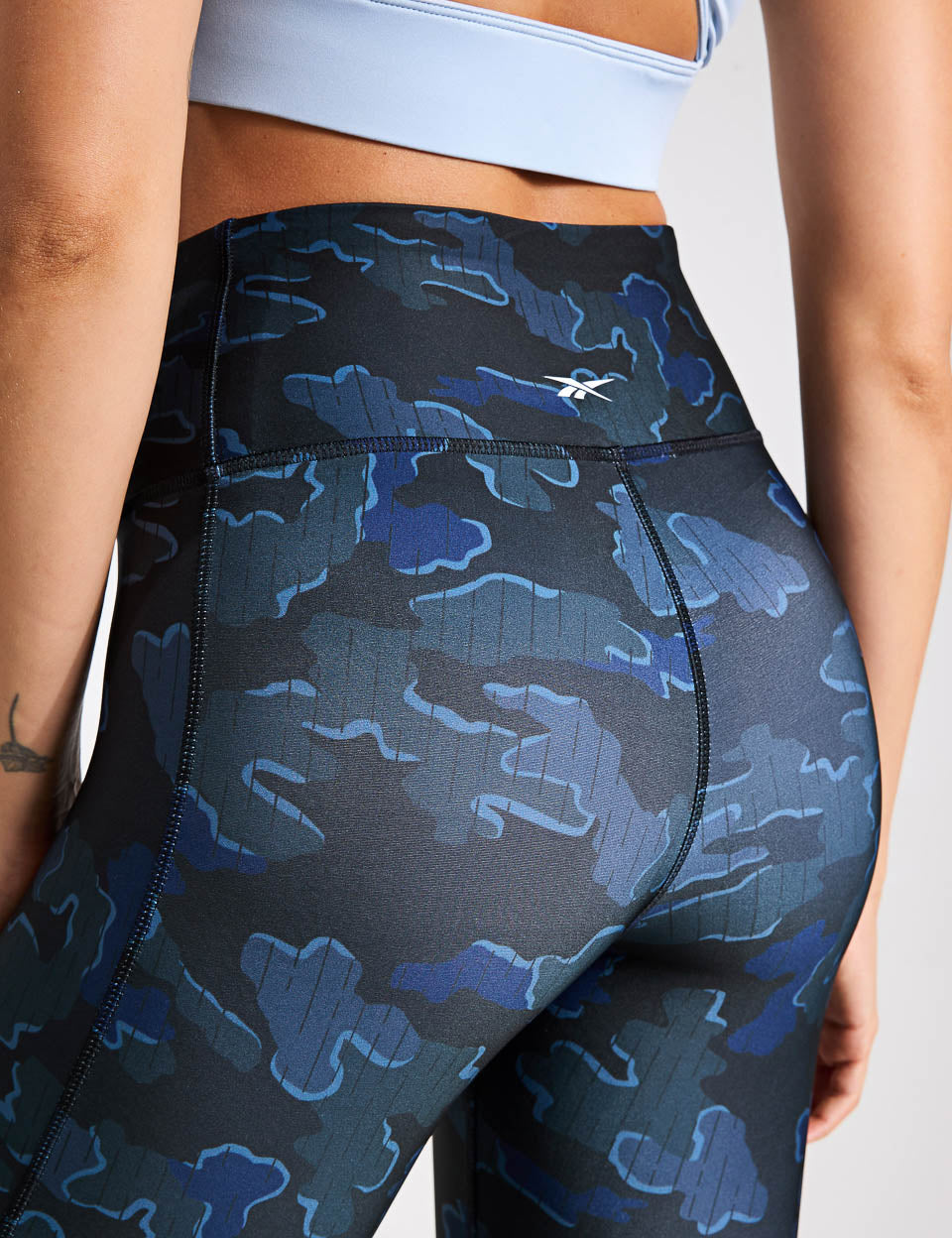 ID Train Camo Leggings for Women - High Waisted Workout Tights, Stretchy Yoga Pants for Running, Gym & Lounge - Black