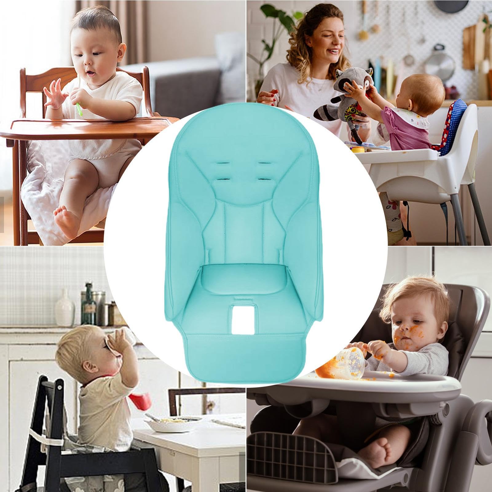 5 Pack High Chair Cushions - Soft PU Leather Baby Dining Chair Seat Pads - Waterproof & Comfortable for Infants & Toddlers - Fits Most High Chairs - Perfect for Home, Restaurant & Daycare Use
