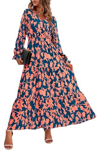 Navy Orange Flower